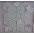 Rhombus Weißes Glas Mosaik Fliese (HGM379)